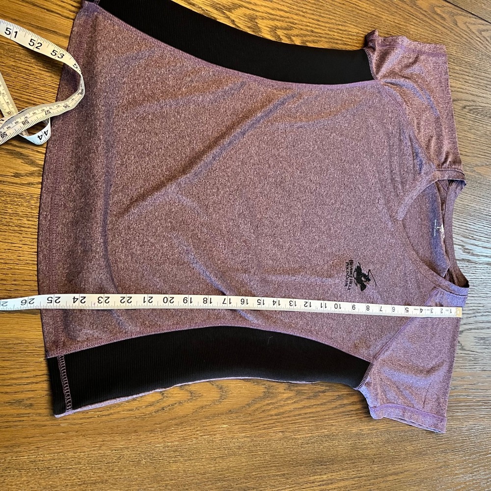 Beverly Hills Polo Club Active Top Purple Polyester Spandex Athletic Heather L - Picture 5 of 7